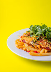 Food, burgers, salats, new and yellow