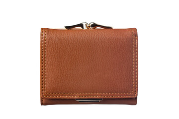 Brown Leather Wallet on a white background