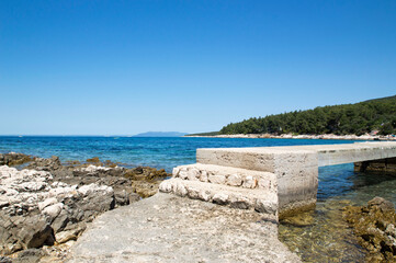 view of the sea from the beach in croatia