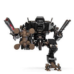 xtreme war machine is stepping in white background front view