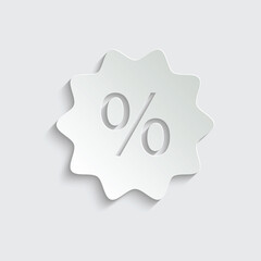 paper percent - black vector icon