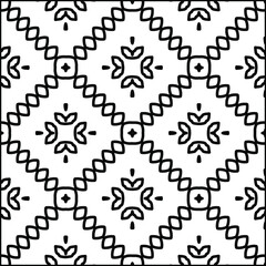  Geometric vector pattern with triangular elements. Seamless abstract ornament for wallpapers and 
backgrounds. Black and white colors.
