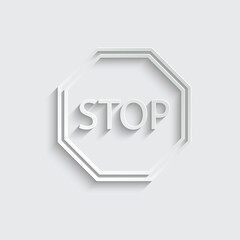 paper stop icon stop vector sign