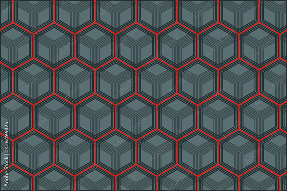 Poster vector background with multicolored hexagons