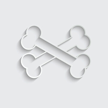 paper Bone   vector icon dog symbol
