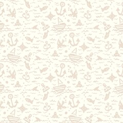 Minimal ecru jute sailboat texture pattern. Two tone washed out beach decor background. Modern rustic brown sand color design. Seamless burlap sea ship effect pattern for shabby chic coastal living.
