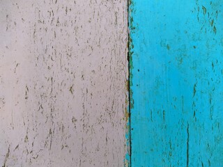wooden board painted in blue and white color texture and background photo