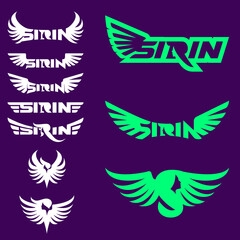 Sirin symbol and wordmark set vector illustration
for brand, identity, tshirt print, or any other purpose,