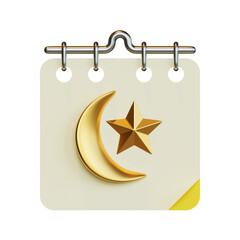 Eid Mubarak Calendar 3D Rendering Illustration