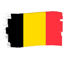 Flag of Belgium, banner with grunge brush
