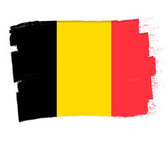 Flag of Belgium, banner with grunge brush
