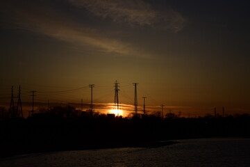 The evening sky by the bay