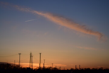 The evening sky by the bay