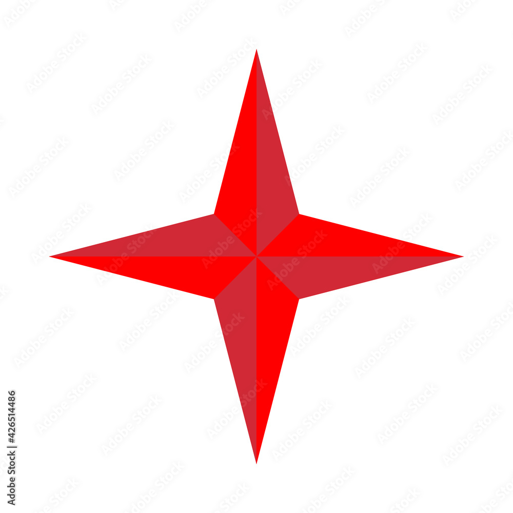 Wall mural glossy star icon on white background. flat style. red colors star icon for your web site design, log