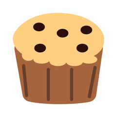 muffin icon on white background. muffin logo. muffin chocolate sign. muffin chocolate chips symbol. flat style.