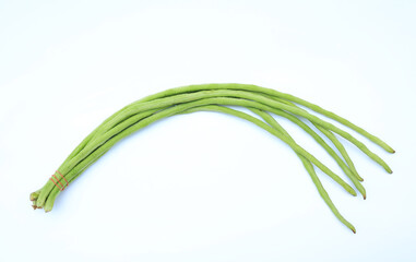 Yardlong bean or Cowpea isolated on white background