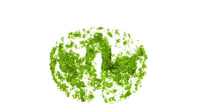 animated minimal logo natural life with leaves in a circle