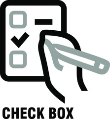 Check box icon black and white