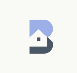 creative initial letter b house logo vector illustration, Real Estate Logo Vector