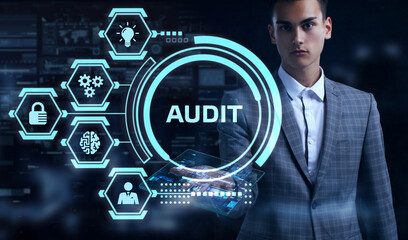 Business, Technology, Internet and network concept. Audit business and finance concept.
