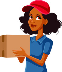 Courier Delivery Worker Holding a Parcel Package