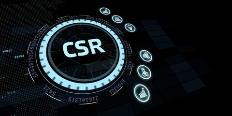 CSR abbreviation, modern technology concept. Business, Technology, Internet and network concept