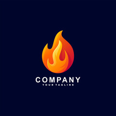 flame fire gradient logo design