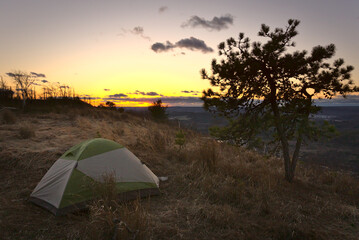 sunset in the mountains