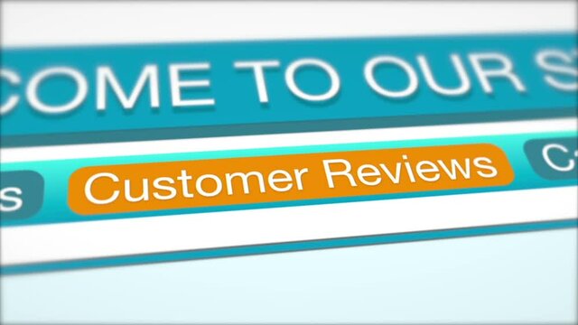 Customer Reviews Button Mouse Cursor Clicking on it Closeup