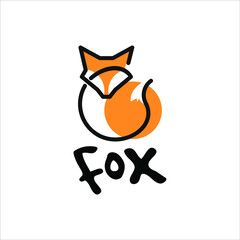 Obraz premium Abstract Fox Logo Design Simple Modern Animal Mascot Vector Graphic Element and Template Ideas