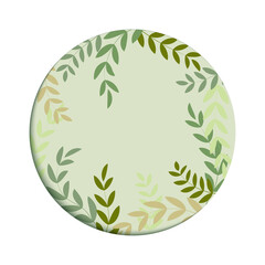 3d paper cut leaves with shadows. Green and white background. Botanical greeting invitation vector illustration.