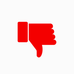 Dislike vector icon for social media. Hand with thumb down.