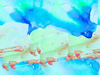 Fototapeta na wymiar Watercolor Seamless Pattern.