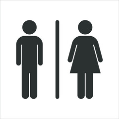 Fototapeta na wymiar Man and woman vector icon. Restroom symbol. Toilet pictogram.
