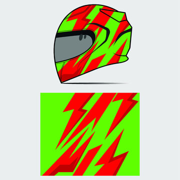 Racing helmet wrap illustration Premium Vector
