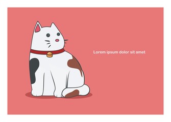 Cat in cartoon style. Simple illustration