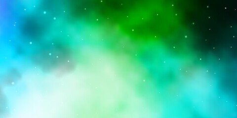 Fototapeta premium Light Blue, Green vector texture with beautiful stars.