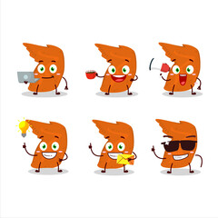 Chicken wings cartoon character with various types of business emoticons