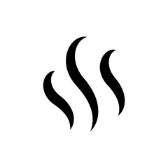 Fototapeta premium Smell icon. Cooking steam or warm aroma smell mark, steaming vapour odour symbols. moke steam silhouette icon illustration.
