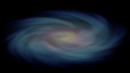 Colorful spiral galaxy with dark space (3D Rendering)