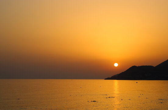 Amazing sunset over the sea - Alanya, Turkey