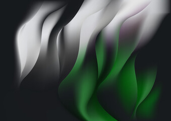 Fototapeta na wymiar Grey Green and Black Wave Background Template