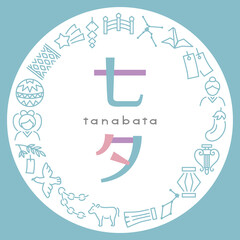 丸型の七夕アイコン