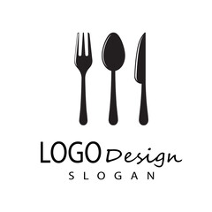 spoon and fork logo template illustration