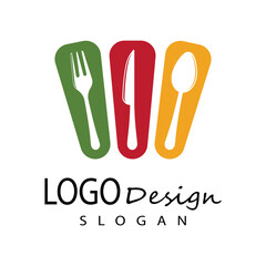 spoon and fork logo template illustration
