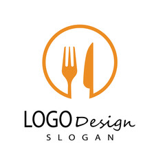 spoon and fork logo template illustration