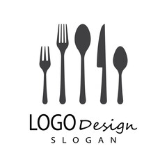 spoon and fork logo template illustration