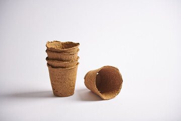 round peat pots for planting and planting seeds