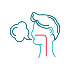 profile man respiration