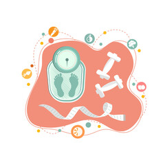 fitness concept, healthy lifestyle icons